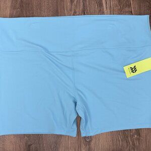 All In Motion Bike Shorts 4X Blue High Rise 6" NWT